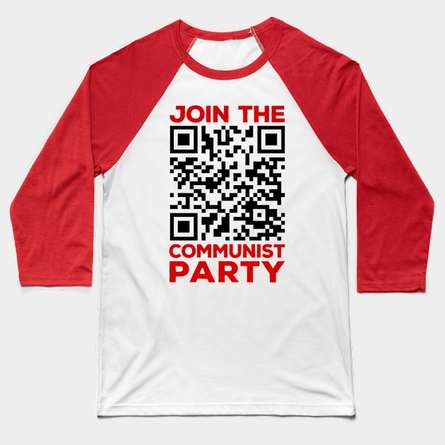 Rick Roll QR Code - Join The Communist Party Baseball T-Shirt by DankFutura